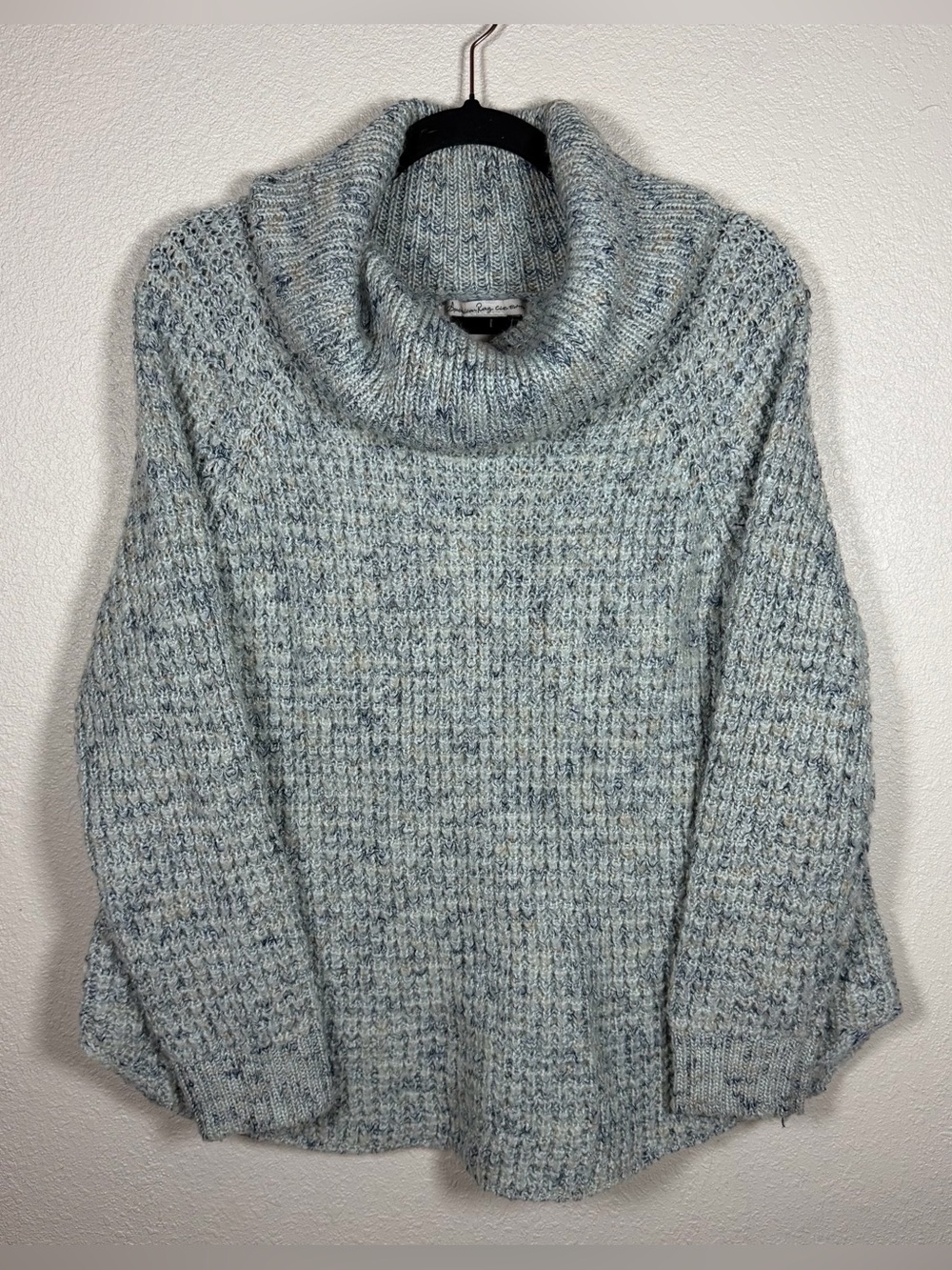 American Rag M Wool Blend Cowl Neck Heavyweight Knit Sweater Chunky Baggy Cabin